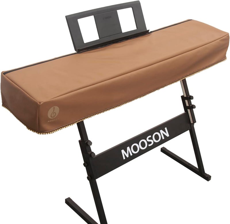 mooson Keyboard Piano Cover Digital Piano Dust Covers Luxury Soft and Premium Surface Thickening Electronic Organ Covering Keyboard Update Encasement (Brown) - Image 1